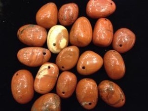 Drilled - Red Jasper - tumbled stone (Selected)