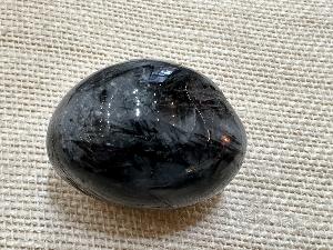 Quartz - with Black Tourmaline -Tumbled Stone (Ref Ind11)