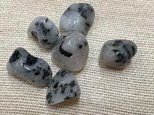 Quartz - with Black Tourmaline 5g to 10g Tumble Stone (Tourmalinated Quartz) (Selected)