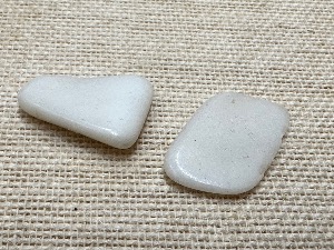 Jade - White - 3.5g to 8g  Flat Tumbled Stone (Selected)