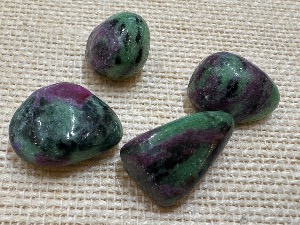 Rubycrosite (Ruby in Zoisite) - Up to 5g Tumbled Stone (Selected)