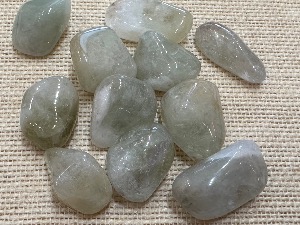 Prasiolite with Amethyst (Amegreen)  Light Tumbled Stone (Selected)