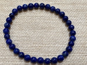 Lapis Lazuli 6mm Round Beads - 20cm Elasticated Bracelet (ref SHMB122863) 