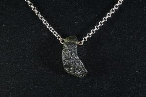 Moldavite Sterling Silver Pendant, from Czech Republic (REF:MOLDSP14)