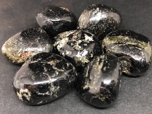Tourmaline - Black with Mica - 2 to 2.5 cm Tumbled Stone Selected)