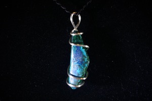 Chrysocolla & Malachite Hand Wired Pendant (No.742)