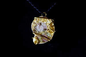 Desmoceras Ammonite Hand Wired Pendant (No.844)