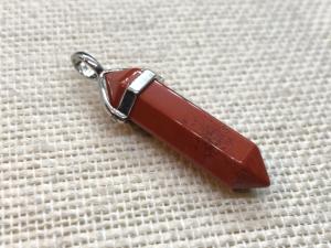 Red Jasper - Crafted Point Pendant - Silver Plated (Selected)