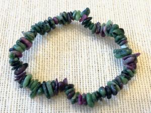 Rubycrosite (Ruby in Zoisite) - Chip Bracelet (Selected)