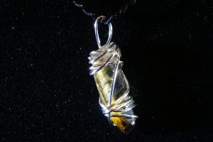 Polished Natural Citrine Hand Wired Pendant (No.106)