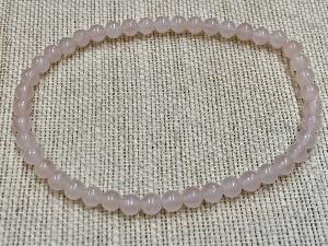 Ankle Bracelet - Rose Quartz - 6mm Beads, 27cm Elasticated Bracelet (Ref SHMB2265)