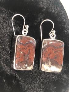Crazy Lace Agate - Sterling Silver Hook  Earrings (refEH6)