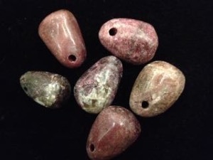 Drilled - Red Tourmaline- Rubellite - Tumbled stone (Selected)