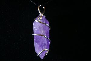 Polished Amethyst Point Hand Wired Pendant (REF:HWPA3)
