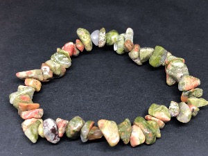 Unakite - Gemstone chip bead bracelet (Selected)