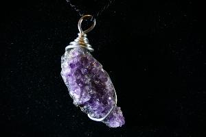 Amethyst Cluster Hand Wired Pendant (REF:ACP5)