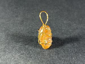 Healer Gold (Quartz, Red Hematite & Limonite) Hand Wired Pendant (REF:HEALGHWP1)