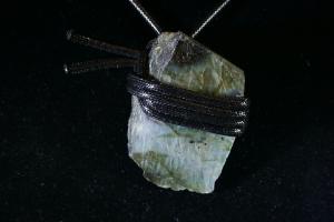 Labradorite (Half Polished/Half Rough) Hand Tied Pendant (REF:HWRPL12)