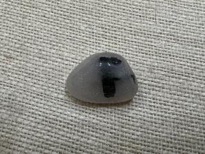 Quartz - with Black Tourmaline, Weight 6.1g Tumble Stone (Tourmalinated)  (Ref IND14)