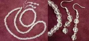 Faceted Quartz Necklace, Bracelet and Earring set 