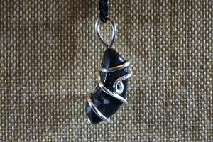 Snowflake Obsidian Hand Wired Pendant (REF:SOBSHP1)