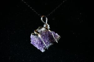 Amethyst Cluster Hand Wired Pendant (REF:ACP8)