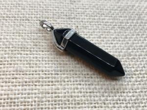 Onyx - Black - Crafted Point Pendant - Silver Plated (Selected)