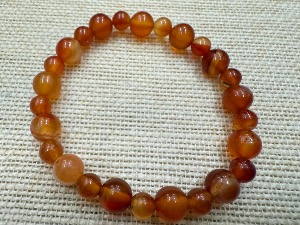 Carnelian - 8 & 6mm Beads - 18cm Elasticated Bracelet (SHMB253036)