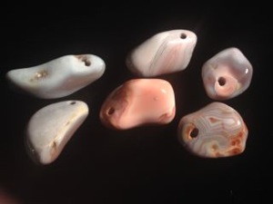 Drilled - Pink Agate - Tumbled Stone (Selected)
