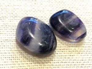 Fluorite - Purple Banded - 2 to 3cm Tumbled Stone  (Selected)