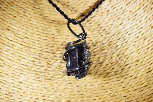 Shungite - Elte, Grade 1 Hand Wired Pendant (REF:HWSP1)