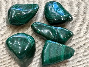 Malachite - Lines - 30g to 40g Tumbled Stone (Selected)