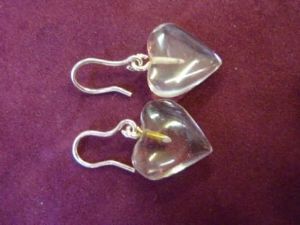 Quartz Heart Silver Earrings 