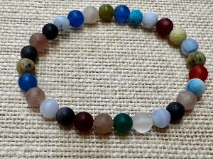Mixed Frosted 6mm Beads - 17cm (Very Small) Elasticated Bracelet (SHMB122748)