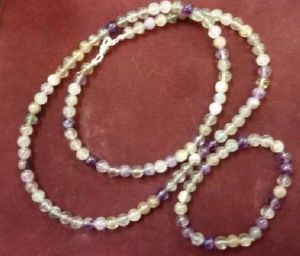 Fluorite Bead Necklace and Bracelet