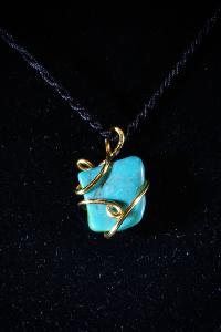 Turquoise Hand Wired Pendant (No.39)  