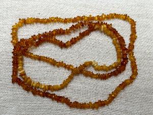 Amber - Mixed Honey colour - 86cm (33 inch) Long Chip Necklace (Ref AMJ3)