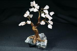 Rose Quartz Crystal Tree, on Amethyst Base (REF:CTREE-R2)