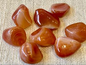 Carnelian - Banded - up to 10g Tumbled Stone  (Selected)