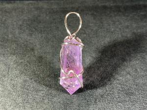 Polished Amethyst Point Hand Wired Pendant (REF:HWPA4)