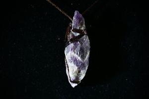 Chevron Amethyst Hand Tied Pendant (No.64)