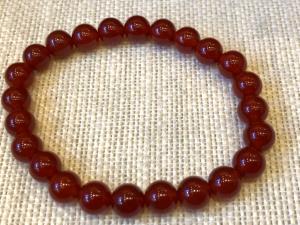 Carnelian - 6mm Round Beads - Elasticated Bracelet 