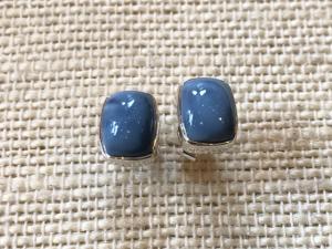 Opal - Blue - Sterling Silver Stud Earrings (Ref E14)