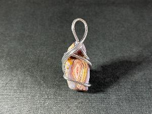 Pink Agate Hand Wired Pendant (REF:PINKAGHW1)