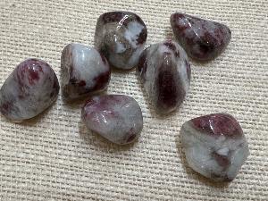 Tourmaline - Dark Pink / Red (Rubellite) -  in Quartz - 3g to 6g Tumbled Stone (Selected)