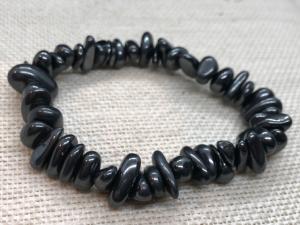 Hematite -  Tumbled Gemstone chip bead bracelet (Selected)