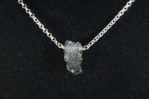 Moldavite Sterling Silver Pendant, from Czech Republic (REF:MOLDSP12)