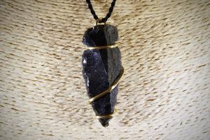 Hand Wired Obsidian Arrow Head Pendant (REF:OBSHP6)