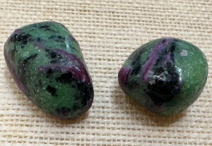 Rubycrosite (Ruby in Zoisite) - 10g to 15g Tumbled Stone (Selected)