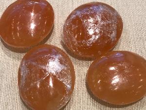 Selenite - Orange - Palm Stone (Selected) Palmstone